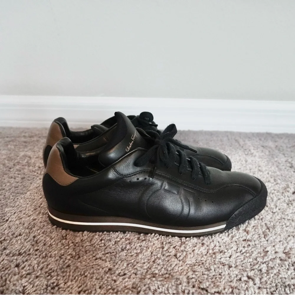 Salvatore Ferragamo Pring 2 Gancini Leather Sneaker- FINAL SALE - Picture 1 of 5